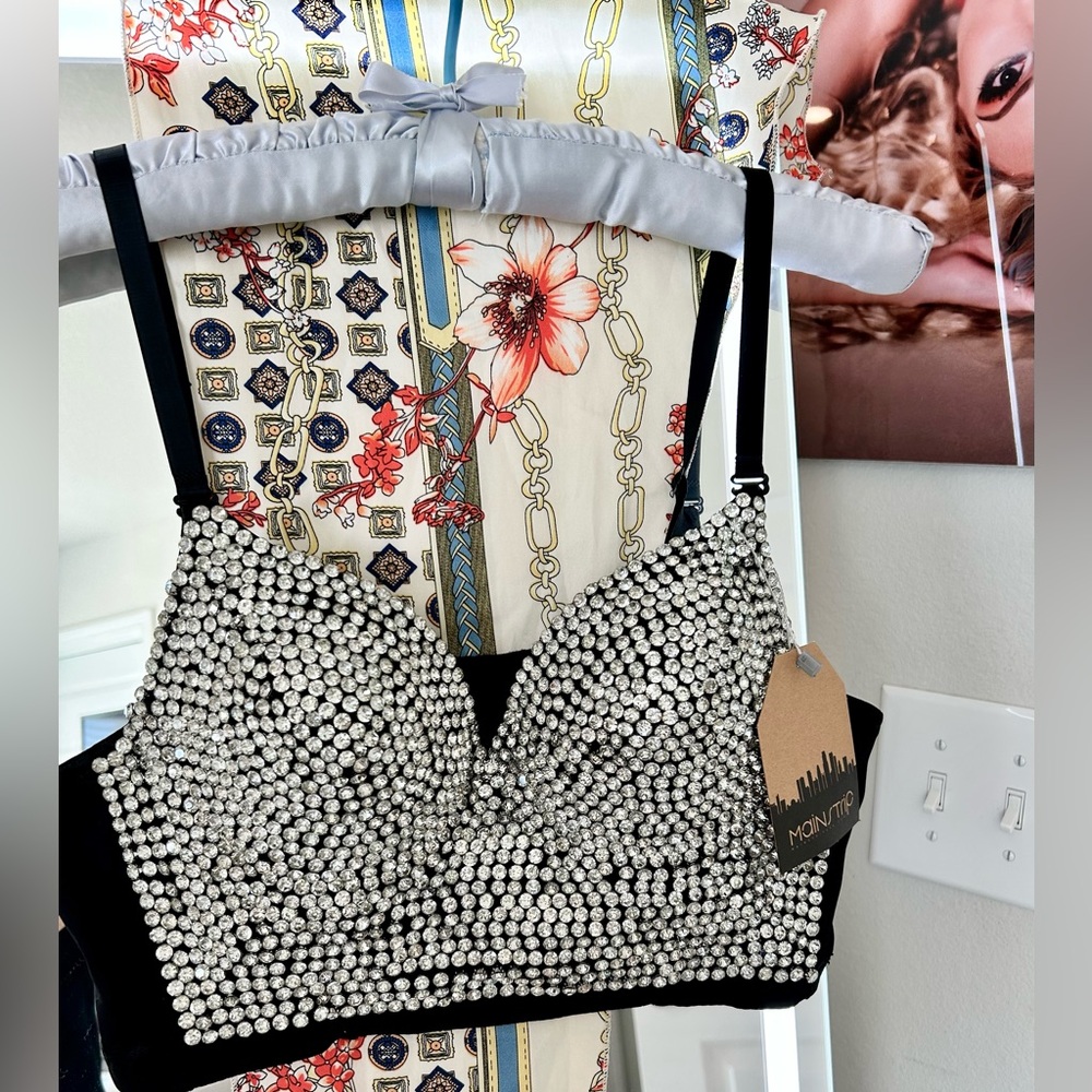 Mainstrip Bling Crop Top Corset